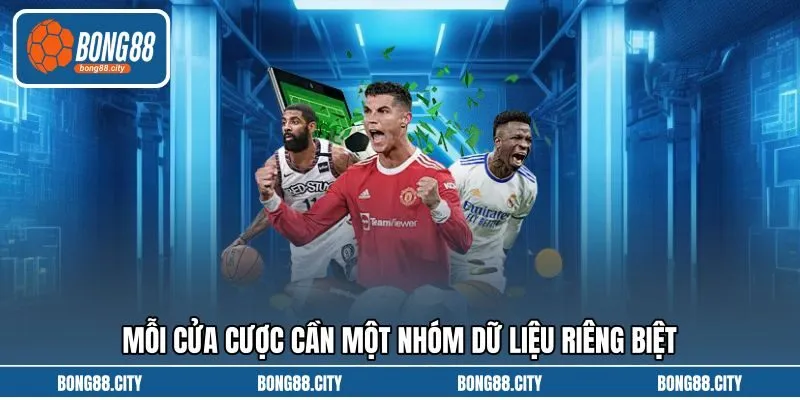 Mỗi cửa cược cần một nhóm dữ liệu riêng biệt